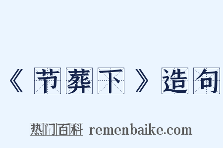 《节葬下》造句是什么意思的图片